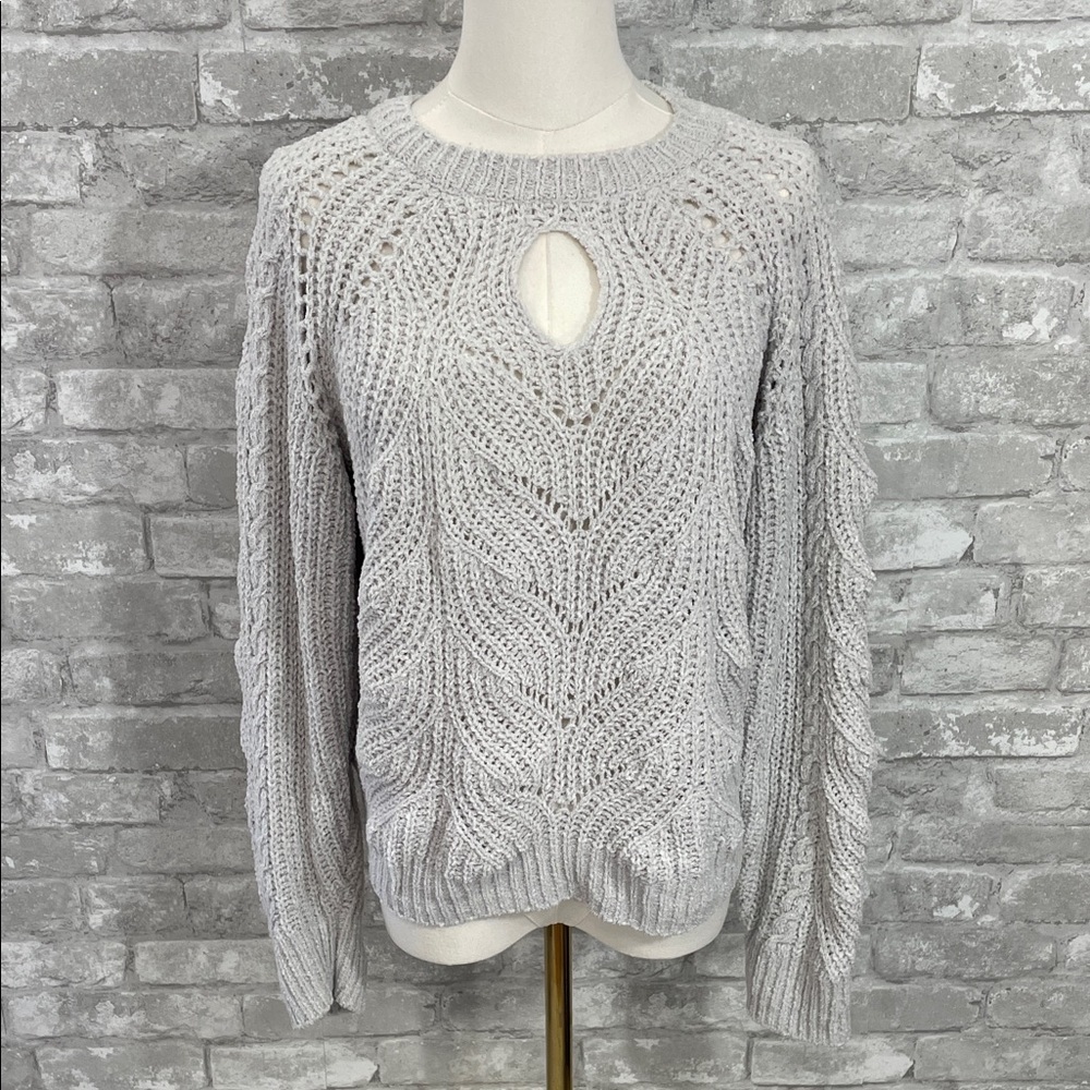White House Black Market Light Gray Knit Sweater
